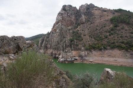 Monfrague is a Spanish national park noted for its bird life. It is situated in the center of a triangle formed by Plasencia, Trujillo and the city of Caceres within the province of Caceres, Extremadura, western Spain.の写真素材