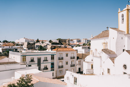 views of the buildings of the city of Tavira from the old castle next to the Santa Maria do Castelo...
