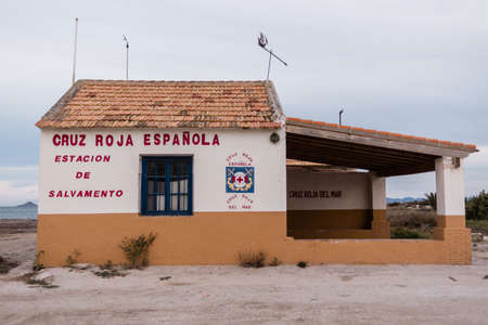 San Pedro del Pinatar, Murcia; September 19, 2016: Old building of a Maritime Rescue station of the Spanish Red Cross.のeditorial素材