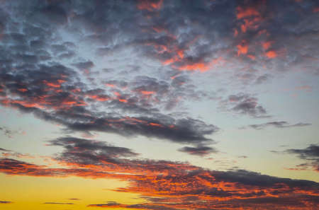blue sky with clouds at sunriseの写真素材