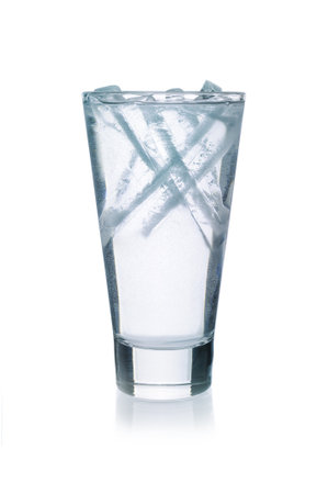 Cool water in a glass.の写真素材