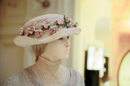 mannequin wearing  clothes of retro collection in shopping mallの写真素材