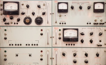 vintage Soviet control panel in a laboratoryの写真素材