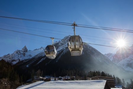 Cable Car in Russian Dombay, Caucasus Ski Resort