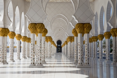Sheikh Zayed Grand Mosque in Abu Dhabi, the capital city of United Arab Emiratesのeditorial素材