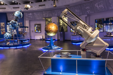 MOSCOW, RUSSIA - SEPTEMBER 28: Exhibition in Moscow Planetarium on September 28, 2014 in Moscow. One...
