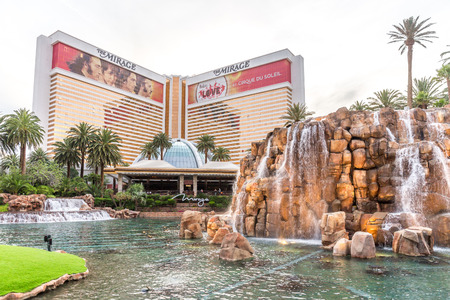 LAS VEGAS, NEVADA - MAY 29: Mirage hotel on May 29, 2015 in Las Vegas, Nevada,USA. Mirage is a luxurious hotel famous with its volcano street showのeditorial素材