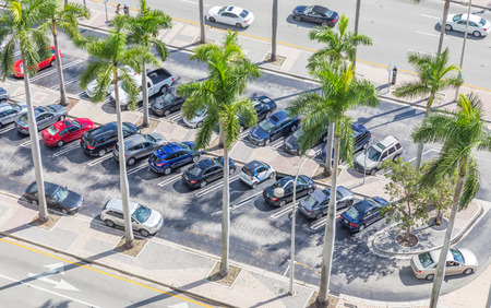 MIAMI, USA - SEPTEMBER 10, 2014 : Parking lot in Downtown Miami on September 10, 2014 in Miami.のeditorial素材