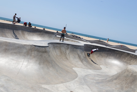 VENICE, UNITED STATES - MAY 21, 2015: Ocean Front Walk at Venice Beach, Skatepark , California....