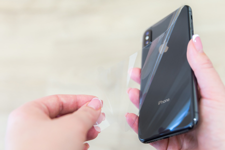 Iphone X smart phone. Latest Apple Iphone 10 mobile phone.のeditorial素材