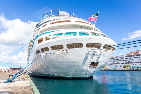 Royal Caribbeans ship, Majesty of the Seas in the Port of the Bahamasのeditorial素材