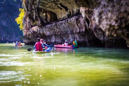 THAILAND, PHUKET, 10 January 2018 - Kayaking in sea in Thailandのeditorial素材