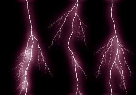 Some different lightning bolts isolated on black