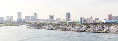 Long Beach California the USA port skyline with skyscrapers