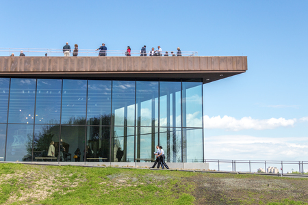 New York, NY, USA - May 16, 2019: Statue Of Liberty Museum on its opening day on Liberty Island, NY USAのeditorial素材
