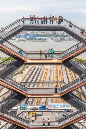 New York City, NY, USA - May 17, 2019: Interior of The Vessel public structure and landmark that was built as part of the Hudson Yards Redevelopment Project in Manhattan New York Cityのeditorial素材