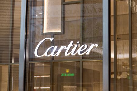 NEW YORK, USA - 17 MAY, 2019: Cartier jewelry store in New York City. Societe Cartier designs and sells jewellery and watchesのeditorial素材