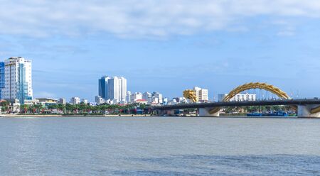 Da Nang,Vietnam - January 05, 2019 : Da Nang city panorama with skyscrapers and beautiful...