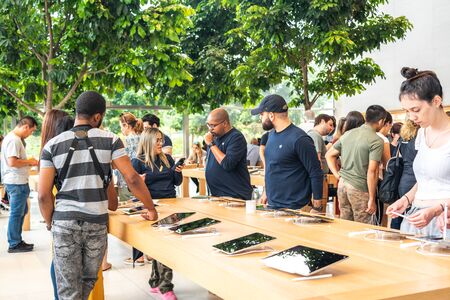Aventura, Florida, USA - September 20, 2019: iPad Pro section at the Apple store in Aventura mall...