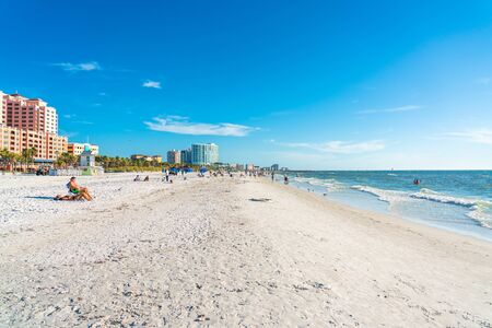 Clearwater beach, Florida, USA - September 17, 2019: Beautiful Clearwater beach with white sand in Florida USAのeditorial素材