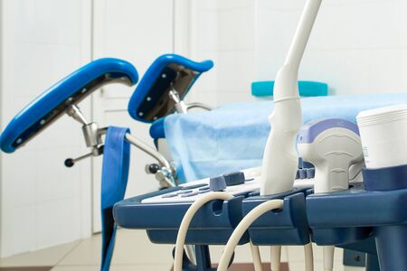 vaginal sensor for an ultrasound machine for examining womanの写真素材