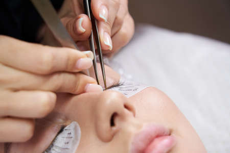 Woman Eye with Long Eyelashes. Eyelash Extension