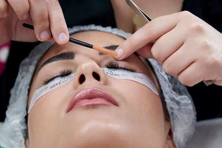 Woman Eye with Long Eyelashes. Eyelash Extensionの写真素材
