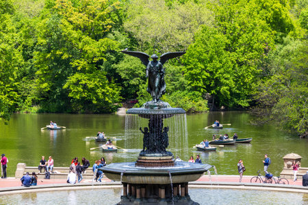 New york, USA - May 15, 2019: Bethesda Fountain in Central Park, New Yorkのeditorial素材