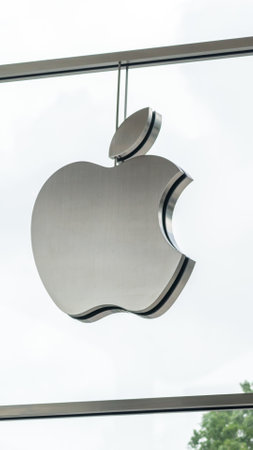 Aventura, Florida, USA - September 20, 2019: Apple store logo in Aventura Mall. It is the worlds...
