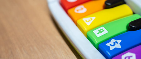 Toy Xylophone designed specifically for Children with copy space, encouraging creativity and funの写真素材