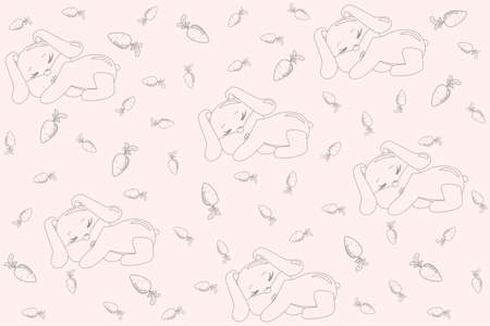 Cute sleeping banny. Funny background of a sleeping rabbit. Bannys Baby
