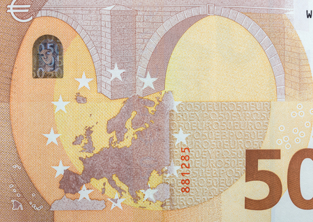 Fifty euro banknote close-up