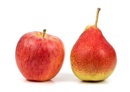 Pear apple on white backgroundの写真素材