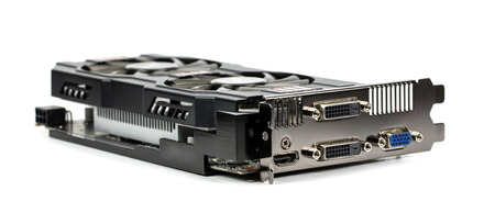 computer graphics card on white background