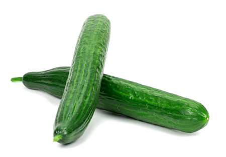cucumbers on a white backgroundの写真素材
