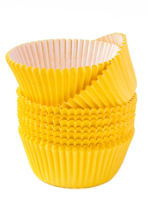 Yellow cupcake baking cups の写真素材
