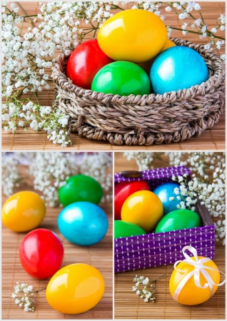 Collage of Easter eggsの写真素材