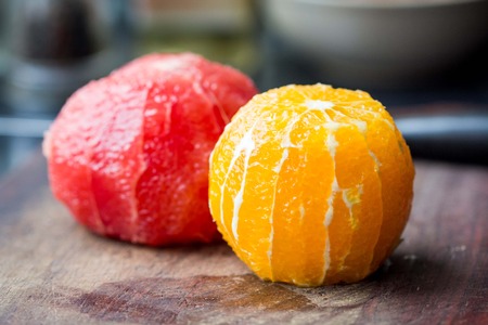 Cleared of peel orange and grapefruit, cookingの写真素材