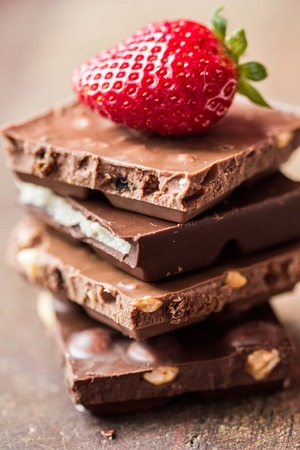 Chocolate stack, mixed, range, strawberry, nuts, marzipan, tasty sweet snackの写真素材