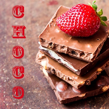 Chocolate stack, mixed, range, strawberry, nuts, marzipan, tasty sweet snackの写真素材