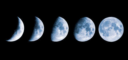 Growing phases of the moon in 5 steps.