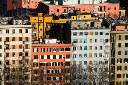 Prati district of Rome, a row of popular buildings.の写真素材