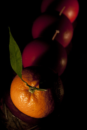 Orange and candlesの写真素材