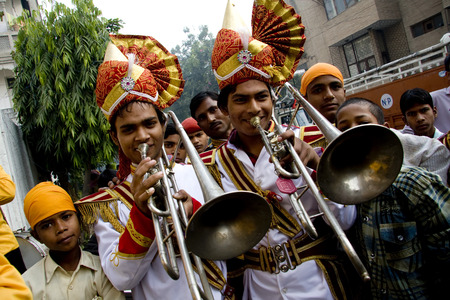 Guru Nanak Jayanti celebration in Delhi, Indiaのeditorial素材
