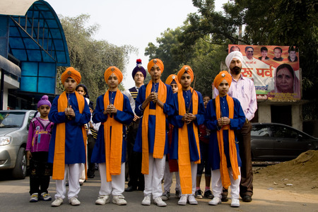 Guru Nanak Jayanti celebration in Delhi, Indiaのeditorial素材