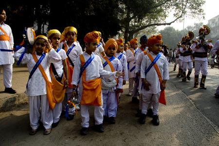 Guru Nanak Jayanti celebration in Delhi, Indiaのeditorial素材