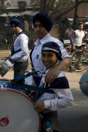 Guru Nanak Jayanti celebration in Delhi, Indiaのeditorial素材