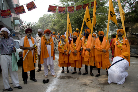 Guru Nanak Jayanti celebration in Delhi, Indiaのeditorial素材