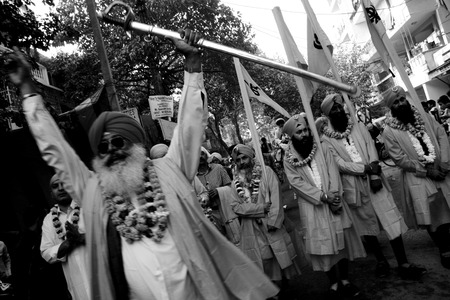 Guru Nanak Jayanti celebration in Delhi, Indiaのeditorial素材