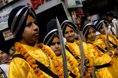 Guru Nanak Jayanti celebration in Delhi, Indiaのeditorial素材